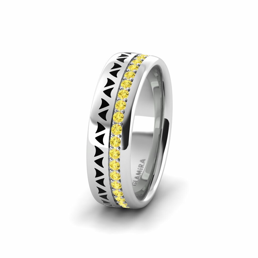 Saphir Jaune Alliance pour femme Cute Luck 6 mm
