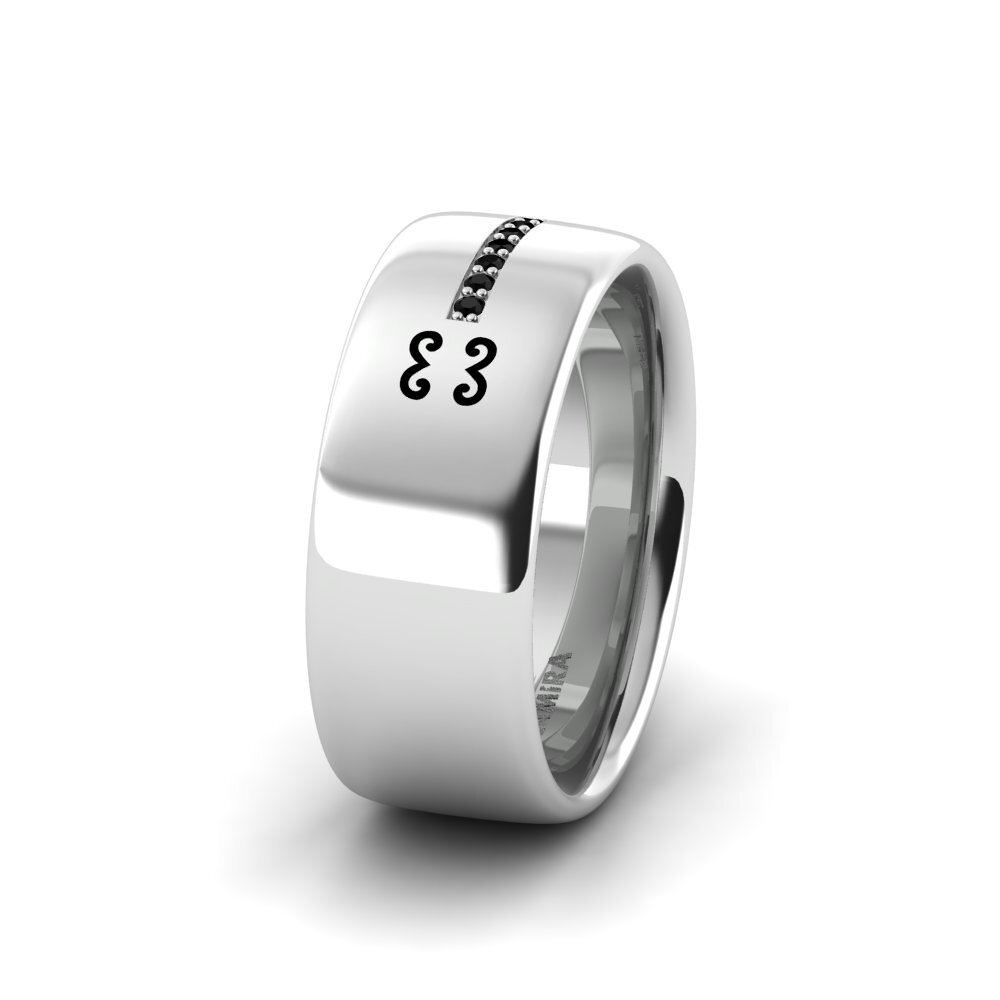 Saphir noir Alliance pour femme Cute Moment 8 mm