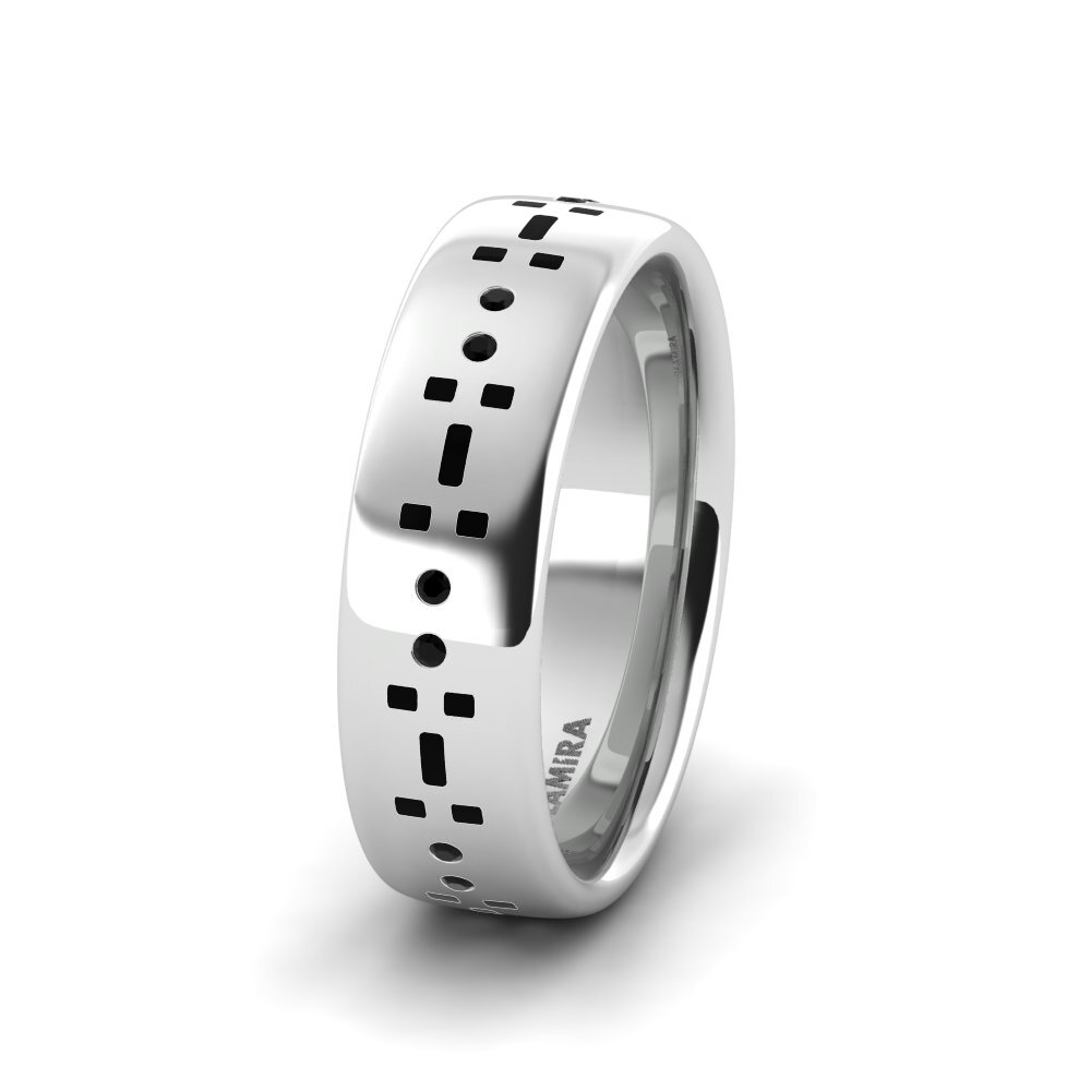 Black Diamond Women's Wedding Ring Cute Night 6 mm