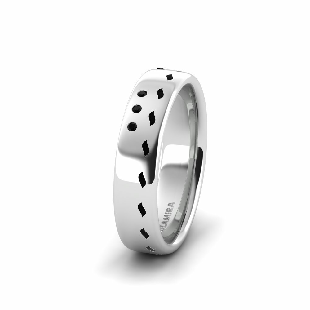 Saphir noir Alliance pour femme Cute Structure 5.0 mm