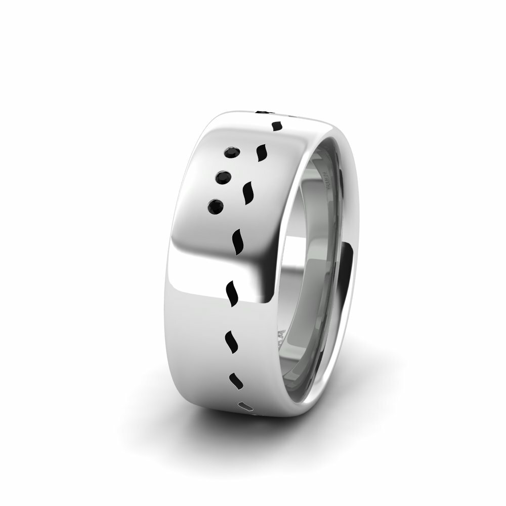 Saphir noir Alliance pour femme Cute Structure 8.0 mm