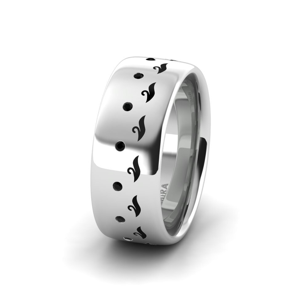 Saphir noir Alliance pour femme Cute Twist 8 mm