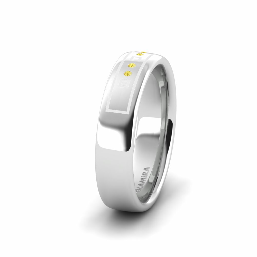 Saphir Jaune Alliance pour femme Cute Couple 5 mm