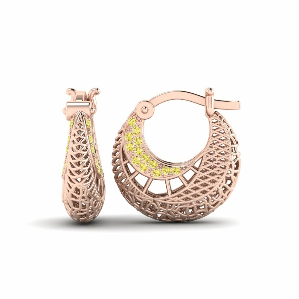 Saphir Jaune Boucle d'oreille femme Cynisme