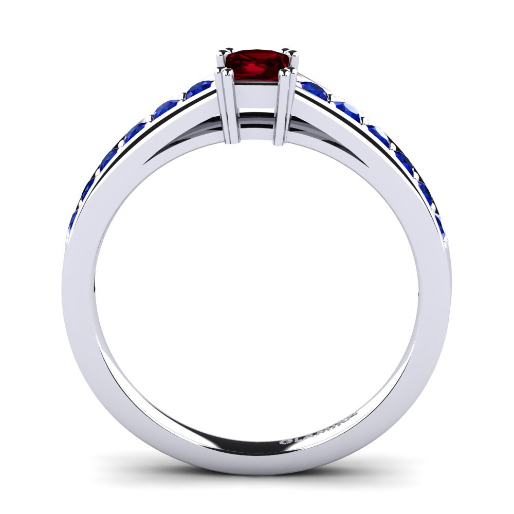 9ct White Gold Garnet Engagement Ring Cynthia 0.27 crt