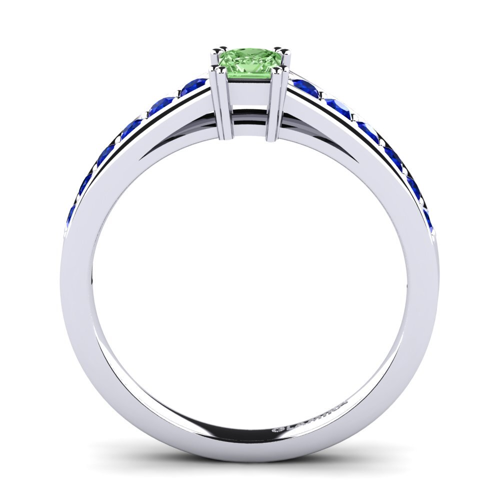 9ct White Gold Green Diamond Engagement Ring Cynthia 0.27 crt
