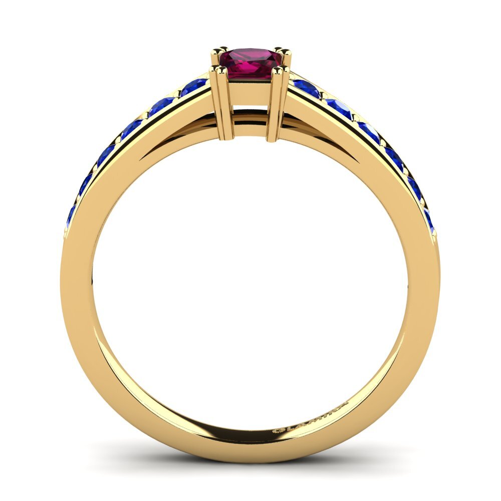 14ct Yellow Gold Rhodolite Garnet Engagement Ring Cynthia 0.27 crt