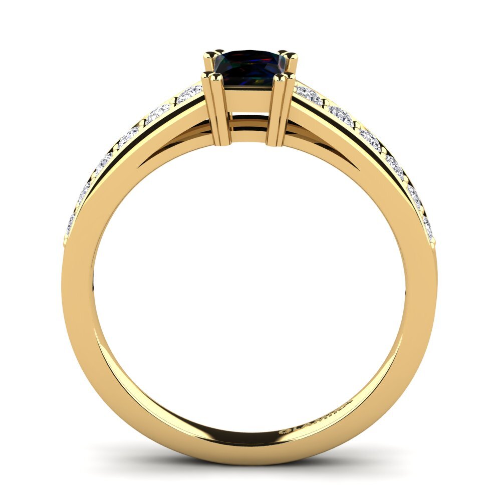 Black Opal Engagement Ring Cynthia 0.4 crt