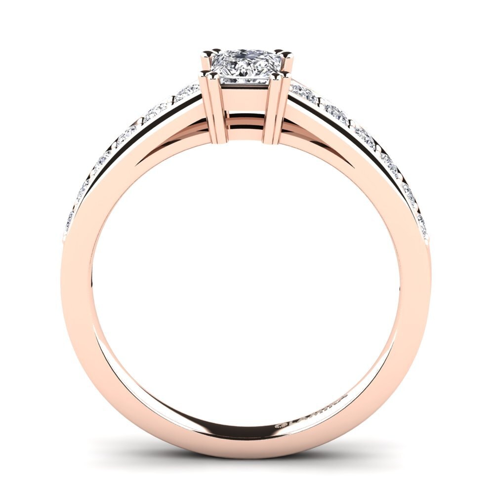 Rotgold 750 Prinzess Verlobungsringe Cynthia 0.36crt