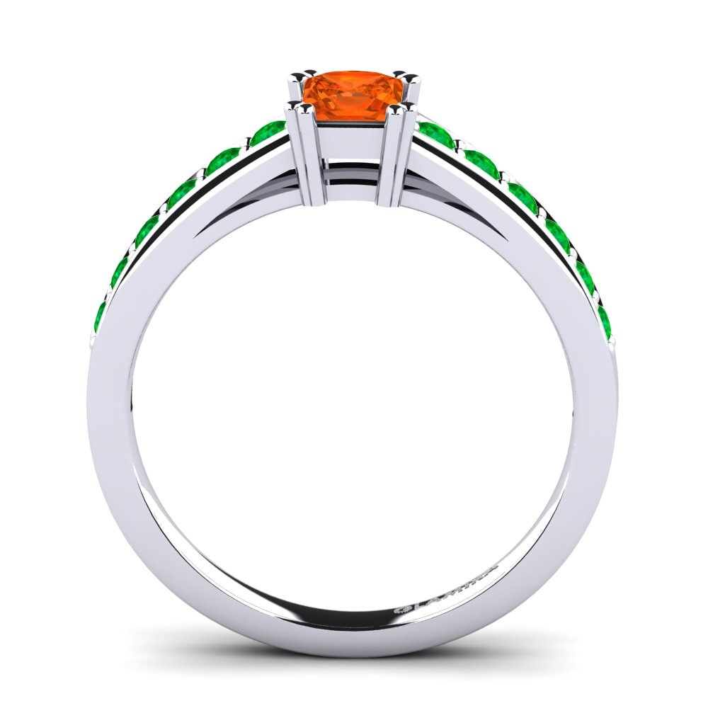 18ct White Gold Fire-Opal Engagement Ring Cynthia 0.4 crt