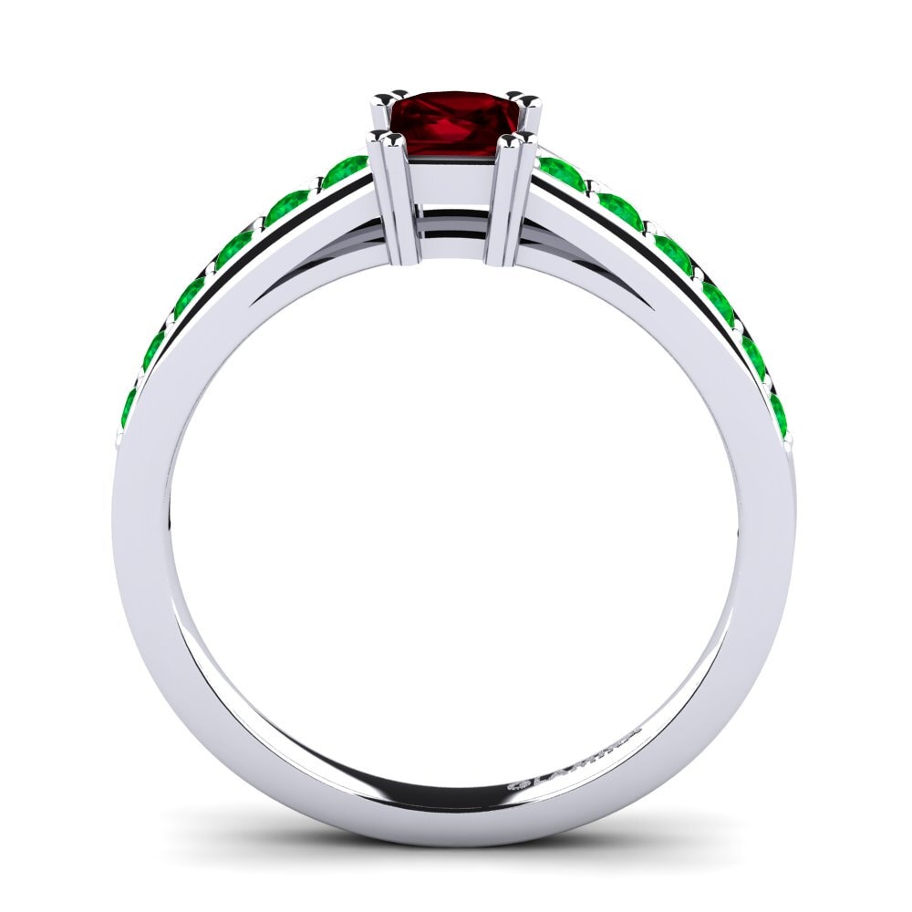 9ct White Gold Garnet Engagement Ring Cynthia 0.4 crt