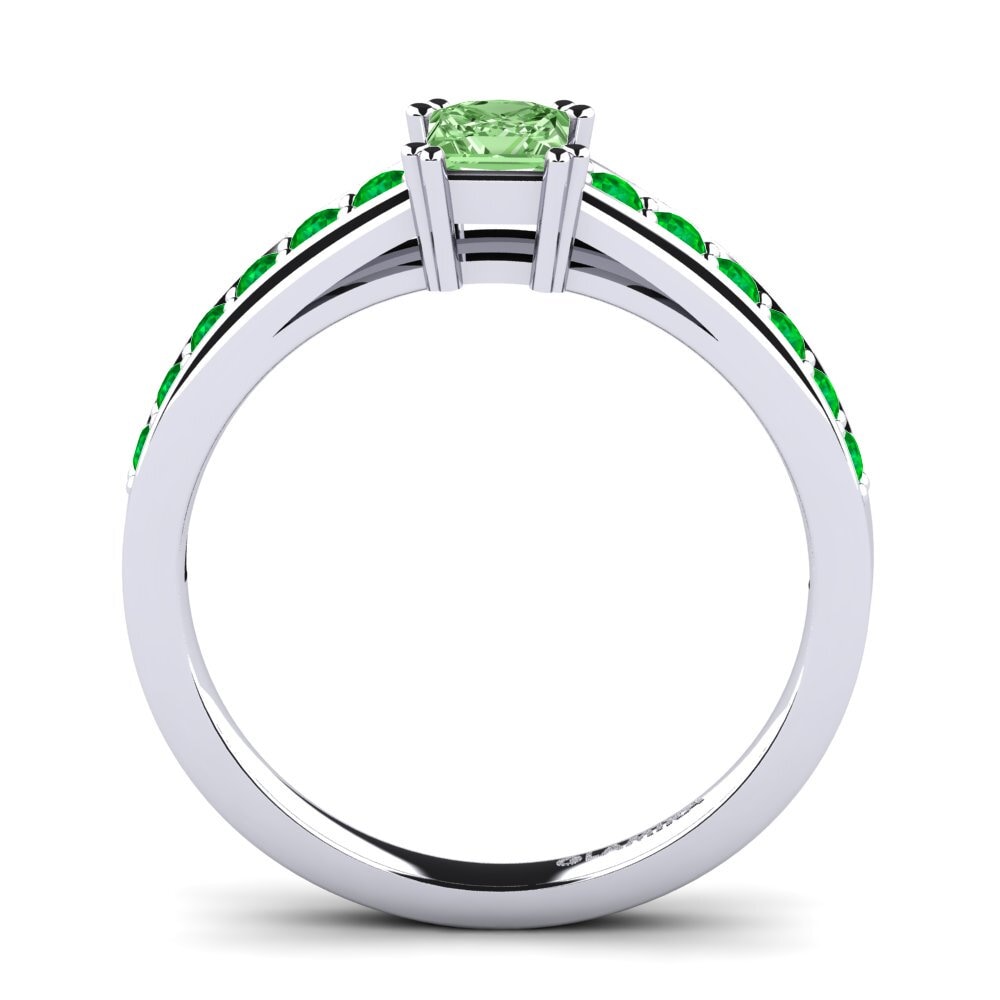 9ct White Gold Green Diamond Engagement Ring Cynthia 0.4 crt