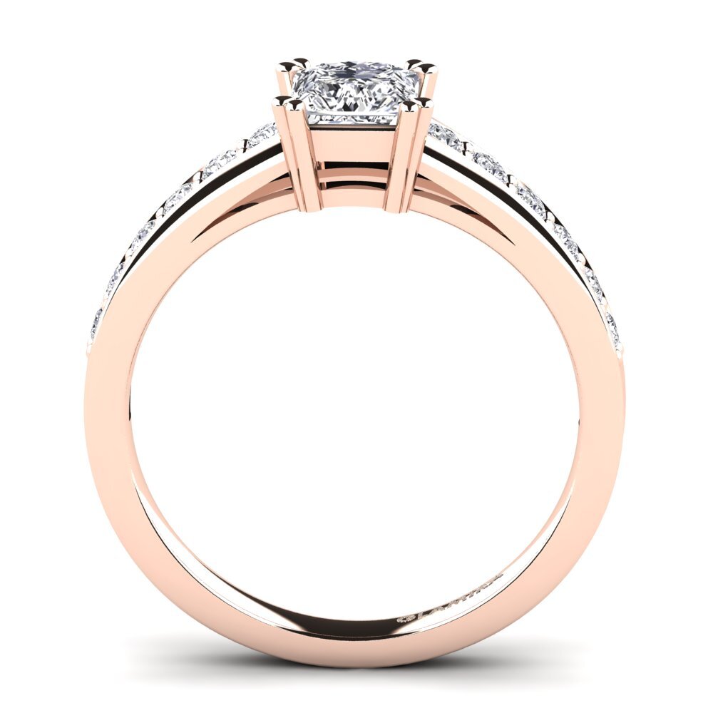 Rotgold 750 Prinzess Verlobungsringe Cynthia