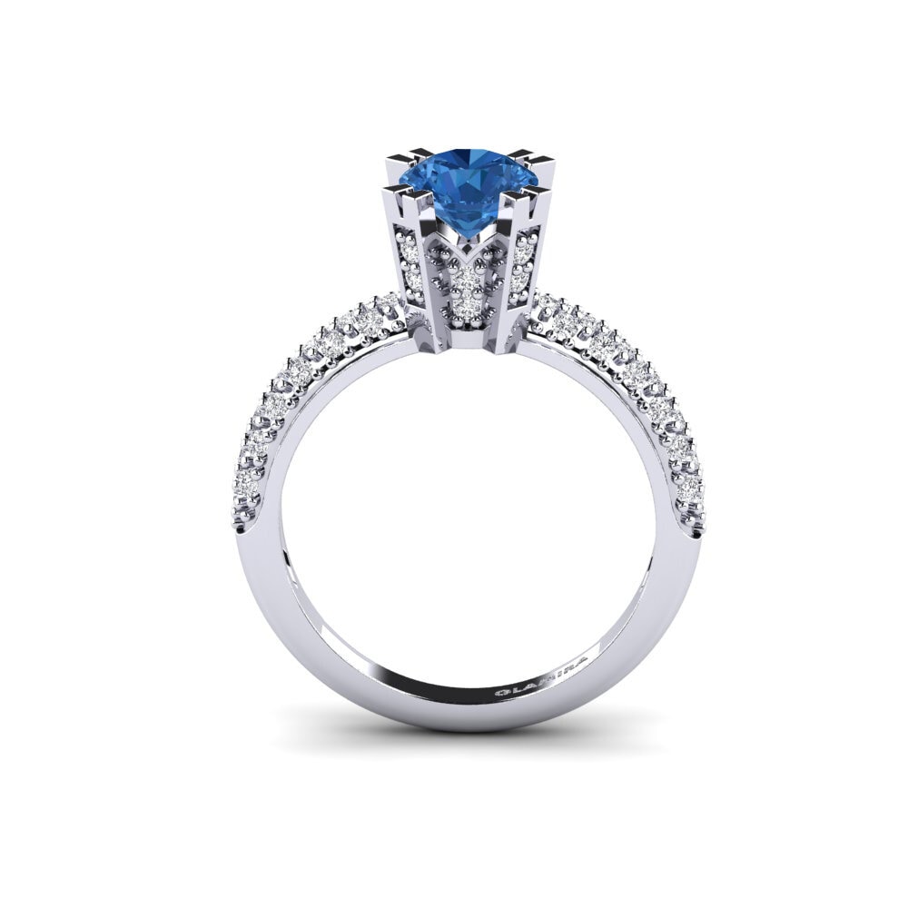 Dark Blue Zirconia Bridal Set Swanky Ring A