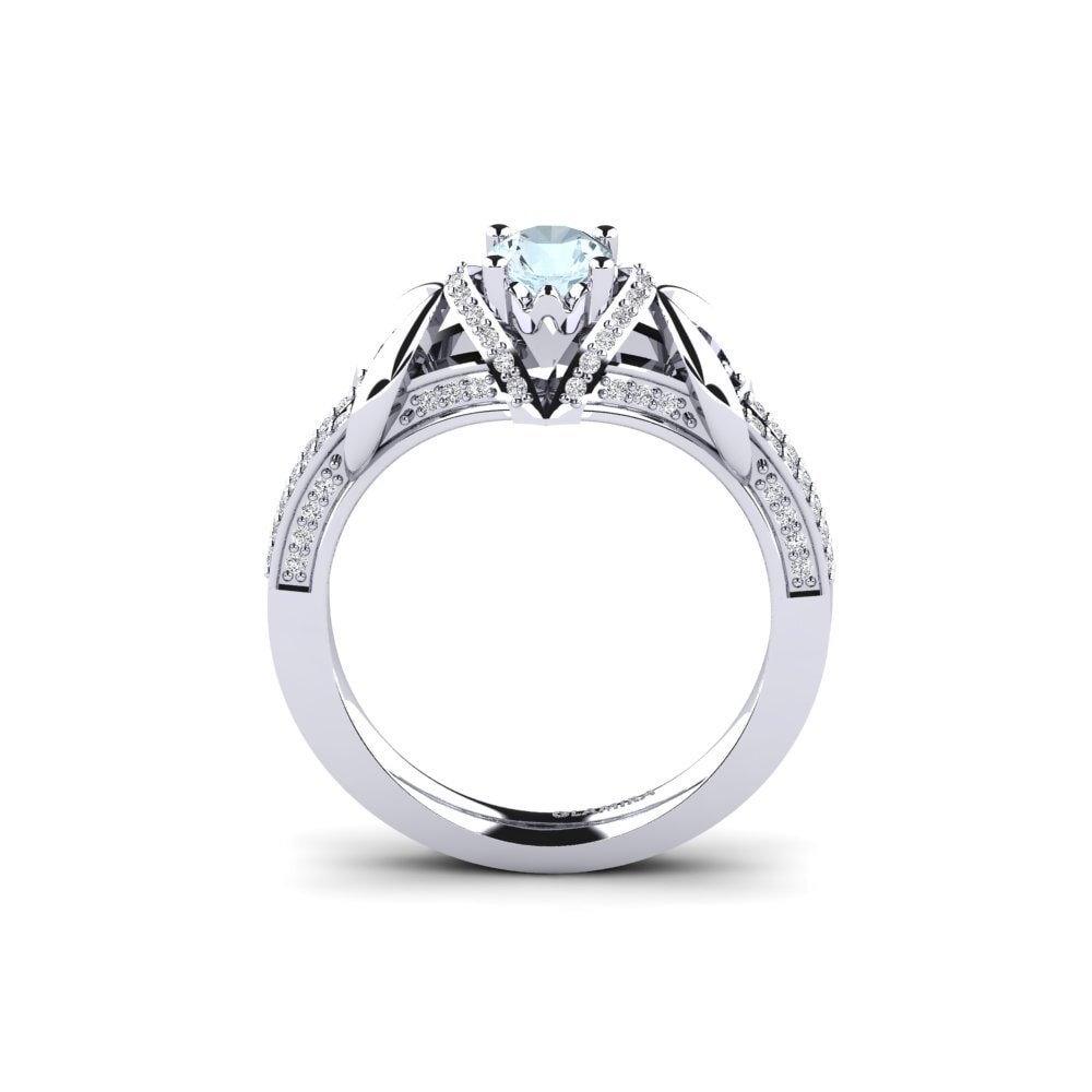 Aquamarine Bridal Set Crinkly Ring A