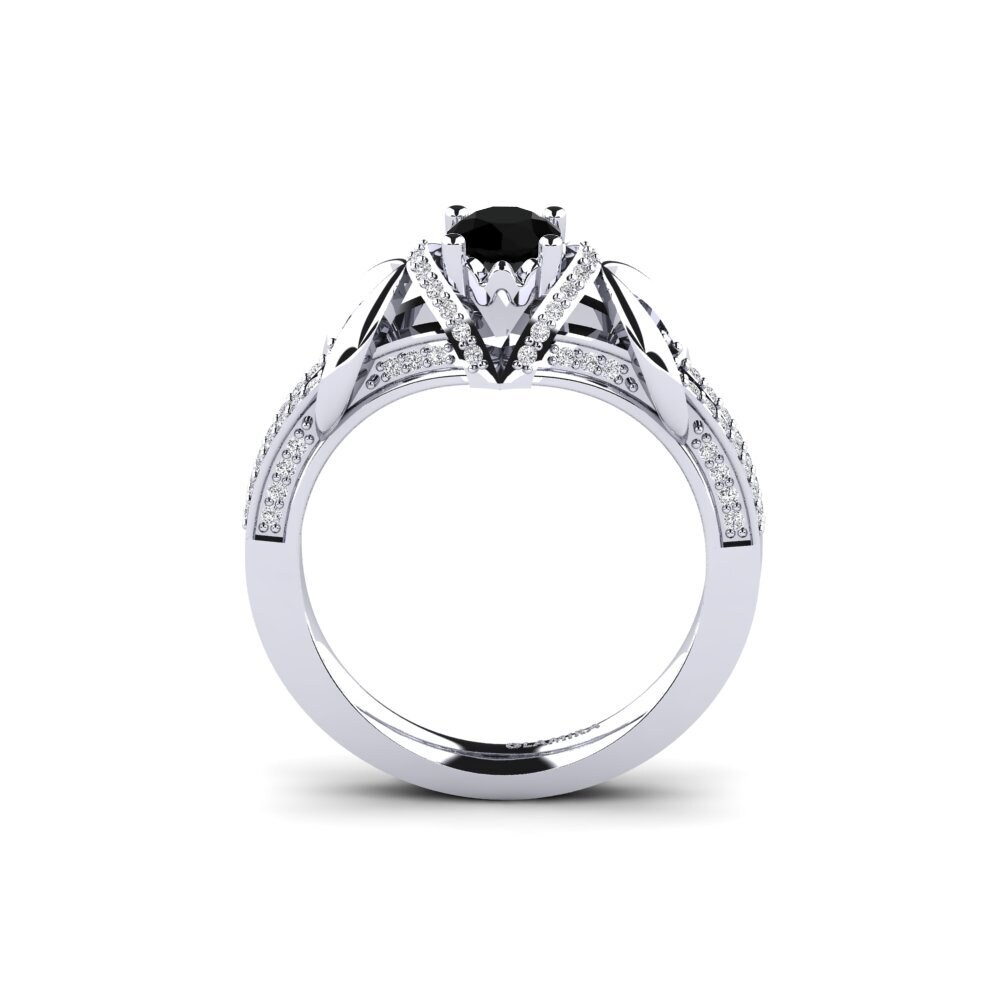 Black Onyx Bridal Set Crinkly Ring A