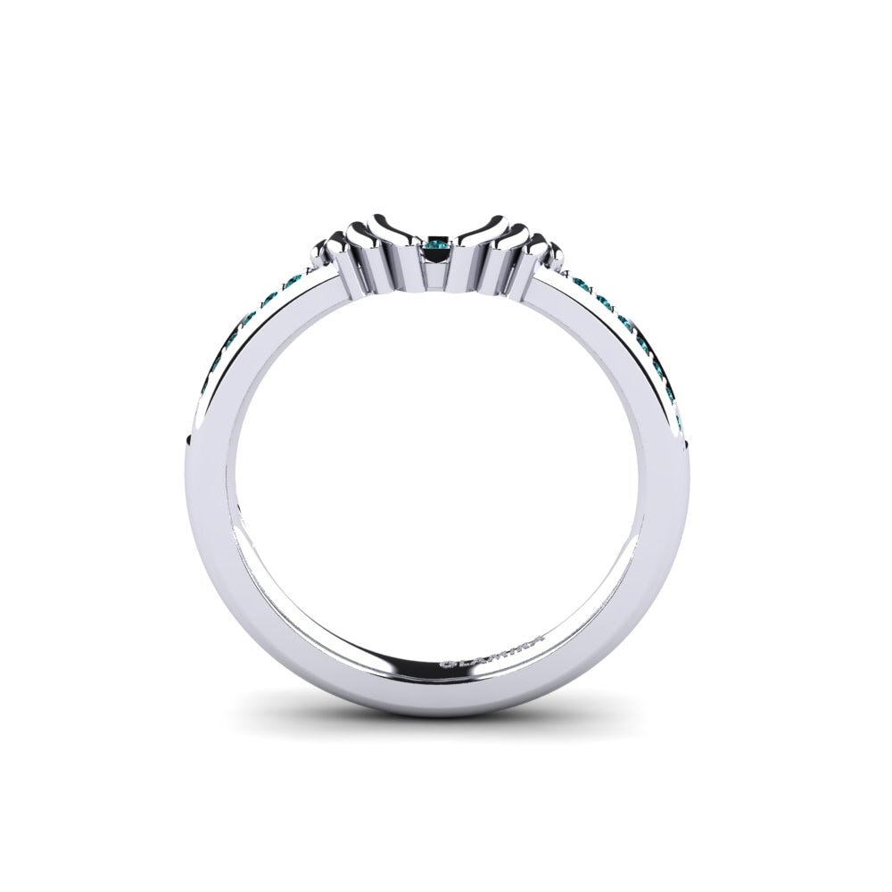 950 Palladium Blue Diamond Bridal Set Snazy Ring B