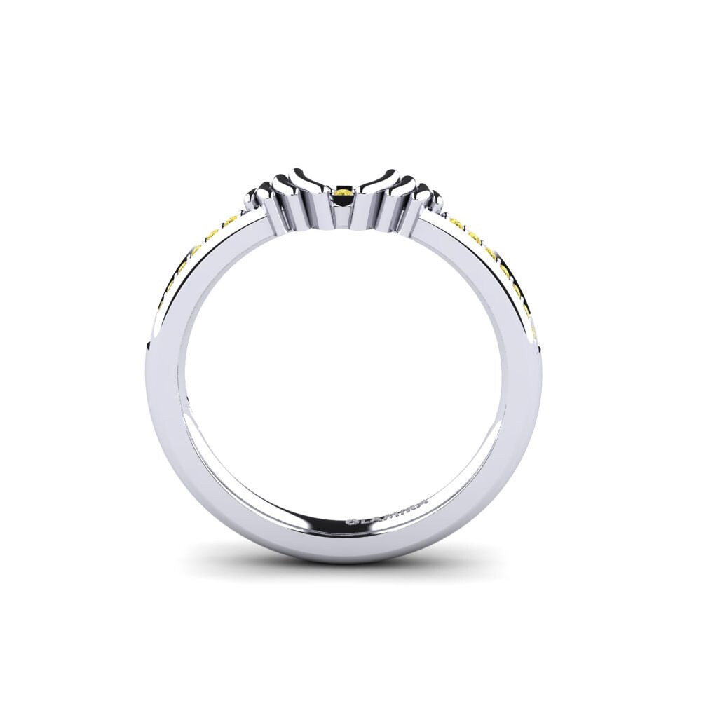 950 Palladium Yellow Sapphire Bridal Set Snazy Ring B