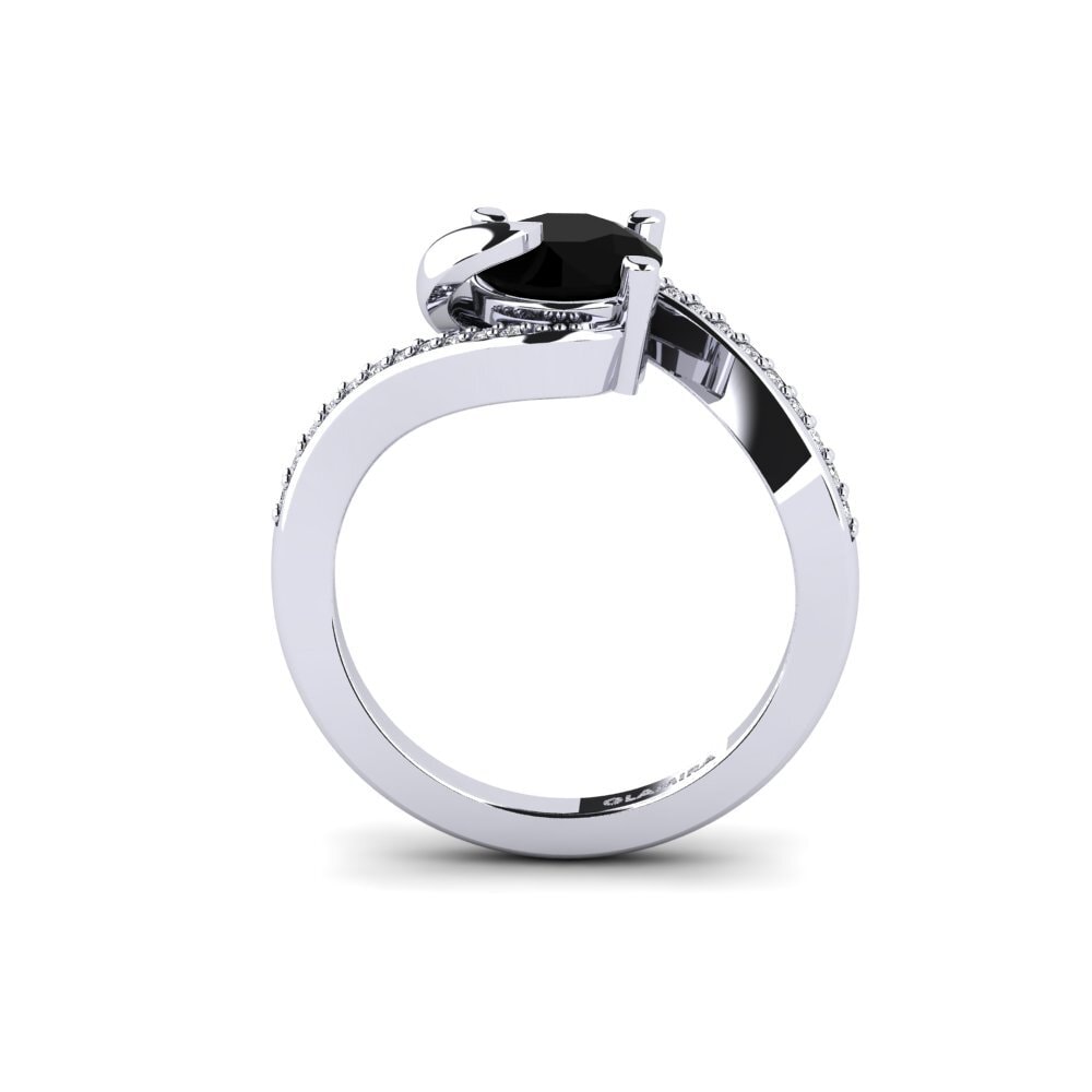Black Onyx Bridal Set Sinuous Ring A