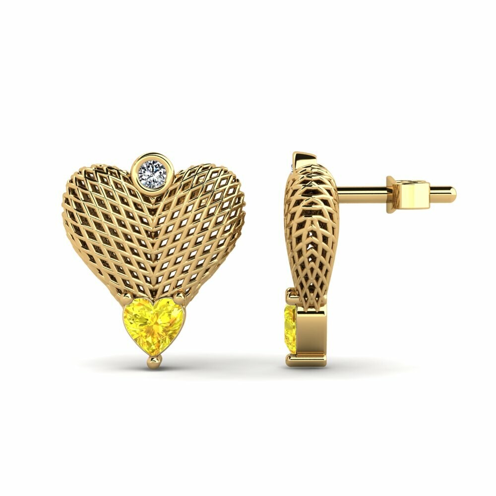 Saphir Jaune Boucle d'oreille femme Daewoo