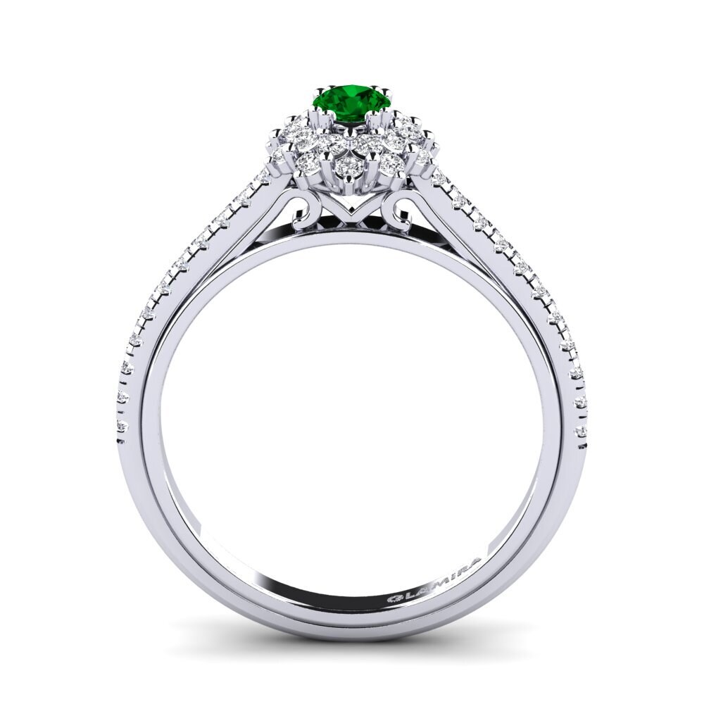 Green Zirconia Engagement Ring Daffney 0.16 crt