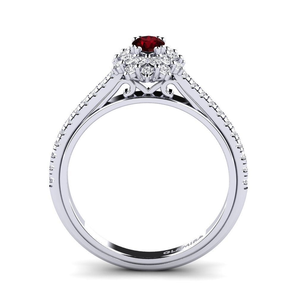 Garnet Engagement Ring Daffney 0.16 crt