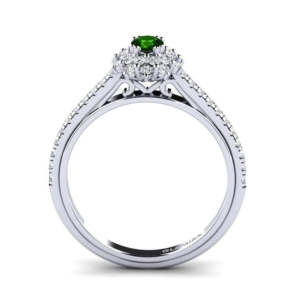 Green Tourmaline Engagement Ring Daffney 0.16 crt
