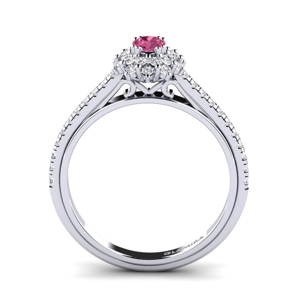Pink Tourmaline Engagement Ring Daffney 0.16 crt