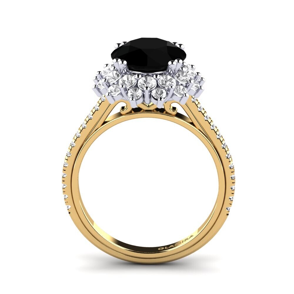 18k Oro Amarillo/Blanco Anillo de compromiso Daffney 3.0 crt