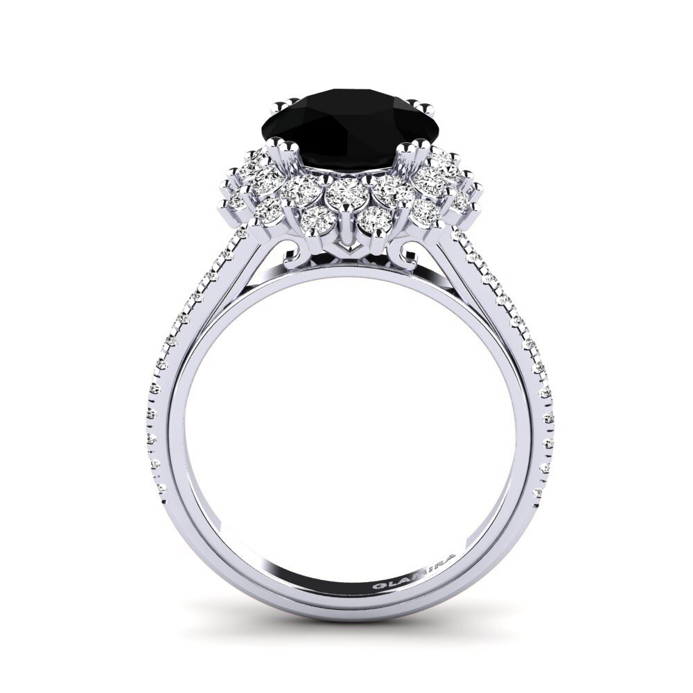 Ónix Negro Anillo de compromiso Daffney 3.0 crt