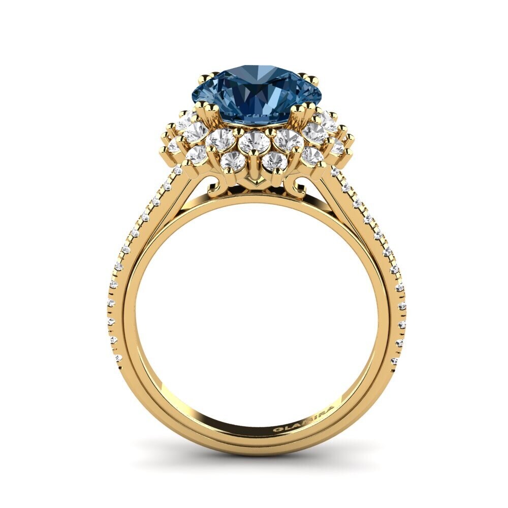 14k Oro Amarillo Anillo de compromiso Daffney 3.0 crt