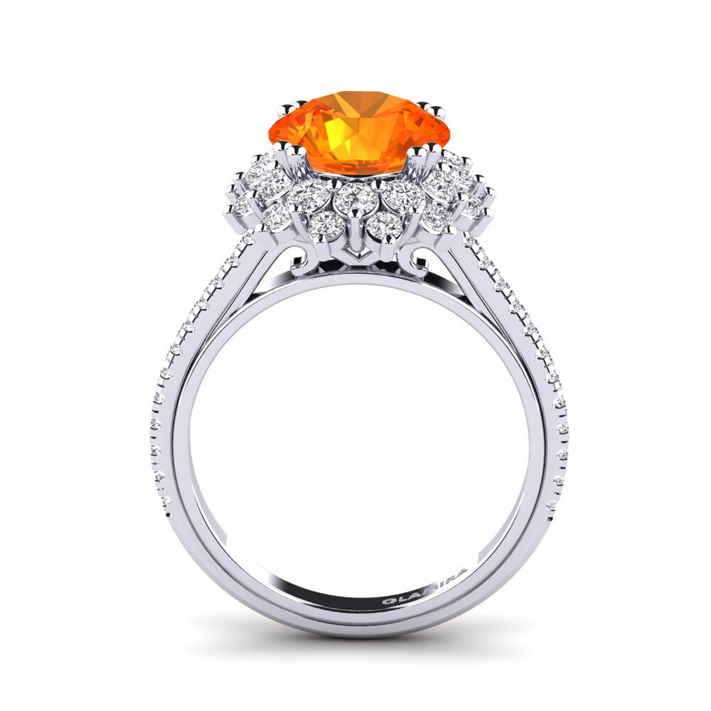 Zafiro Naranja Anillo de compromiso Daffney 3.0 crt