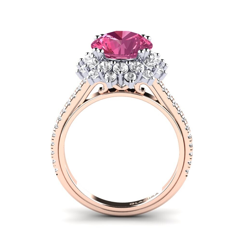 14ct Rose / White Gold Engagement Ring Daffney 3.0 crt