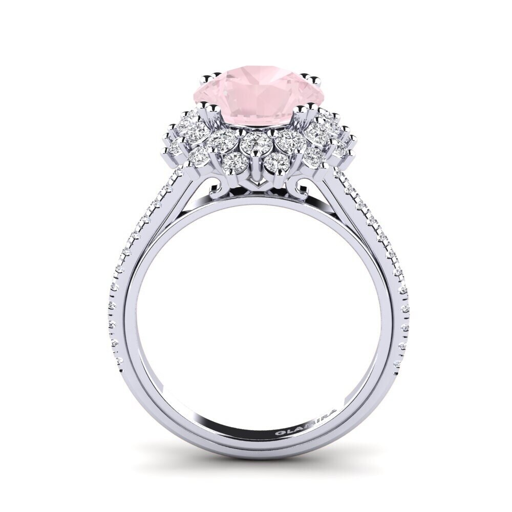 Rose Quartz Engagement Ring Daffney 3.0 crt