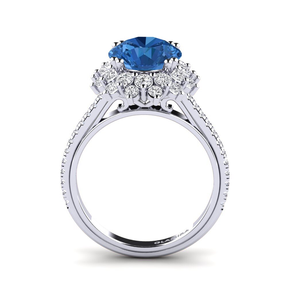 Dark Blue Zirconia Engagement Ring Daffney 3.0 crt