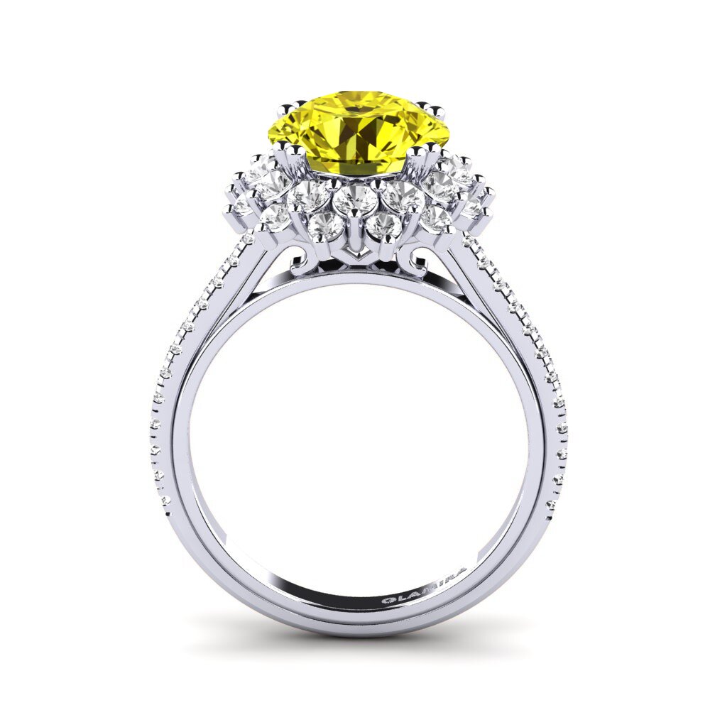 White Silver Engagement Ring Daffney 3.0 crt