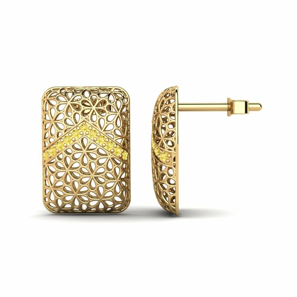 Saphir Jaune Boucle d'oreille femme Daiquiri