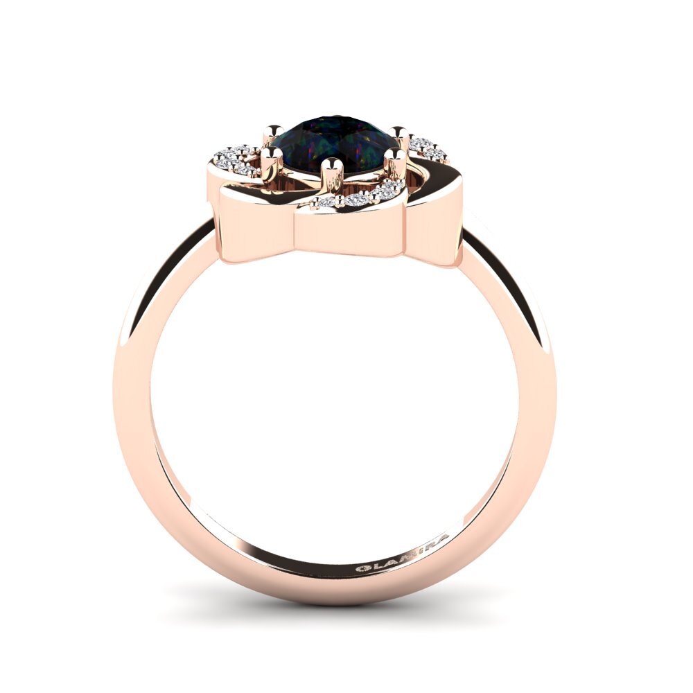 14ct Rose Gold Black Opal Ring Dajana