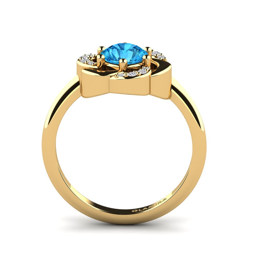 9ct Yellow Gold Blue Topaz Ring Dajana