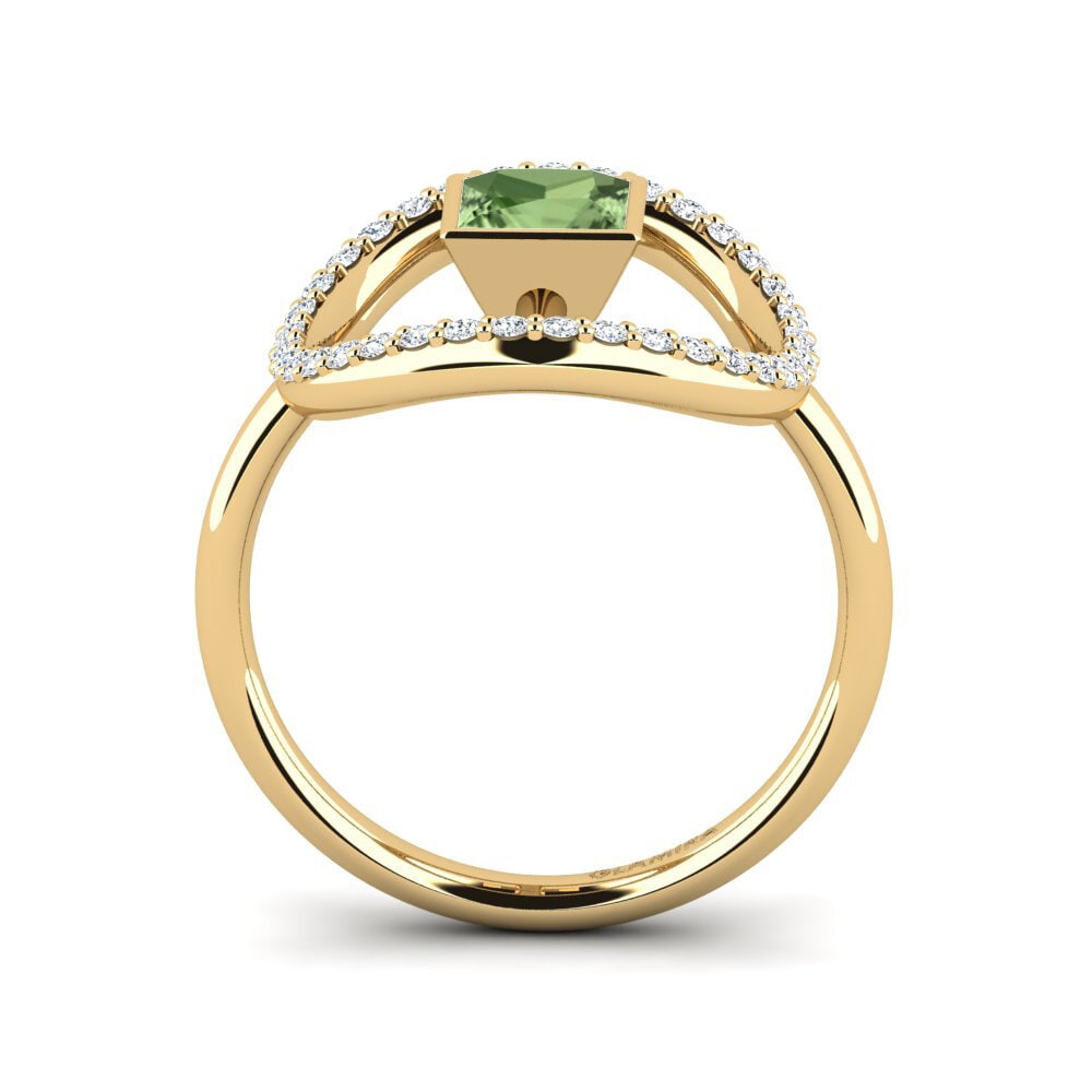 Princesa Zafiro Verde Anillo Dama