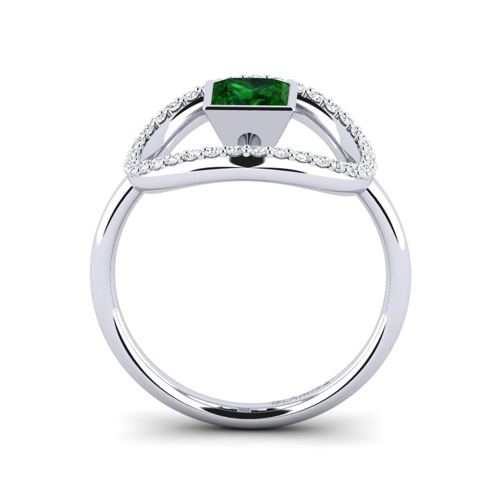 950 Palladium Tsavorite Ring Dama