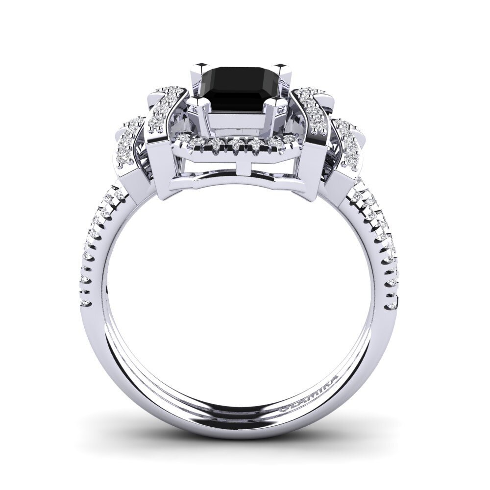Black Onyx Engagement Ring Damien