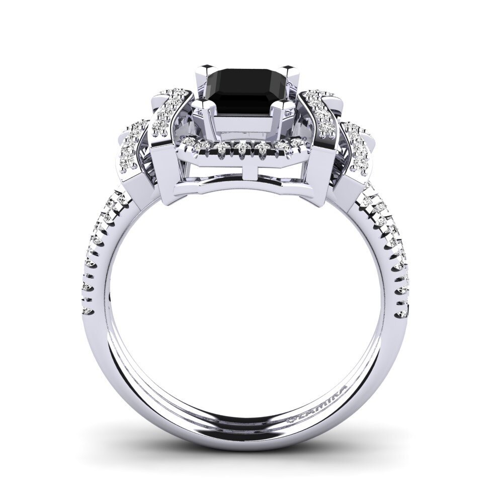 Black Onyx Engagement Ring Damien