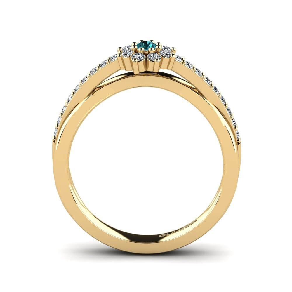 Diamante Azul Anel Feminino Dansome