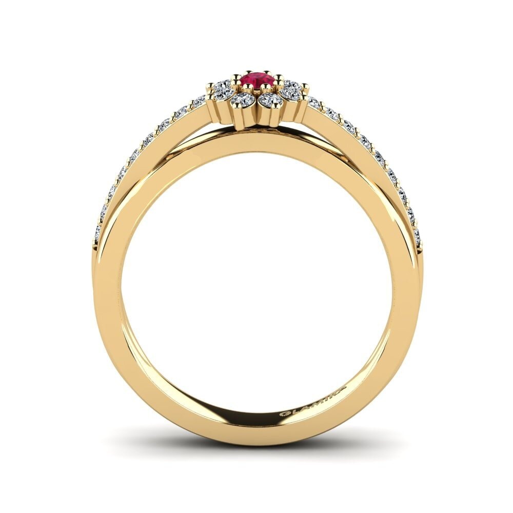 14ct Yellow Gold Ruby Women's Ring Dansome