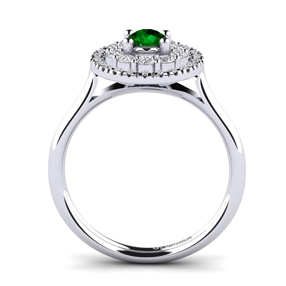 Green Zirconia Engagement Ring Dante