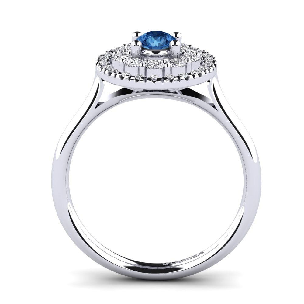Dark Blue Zirconia Engagement Ring Dante