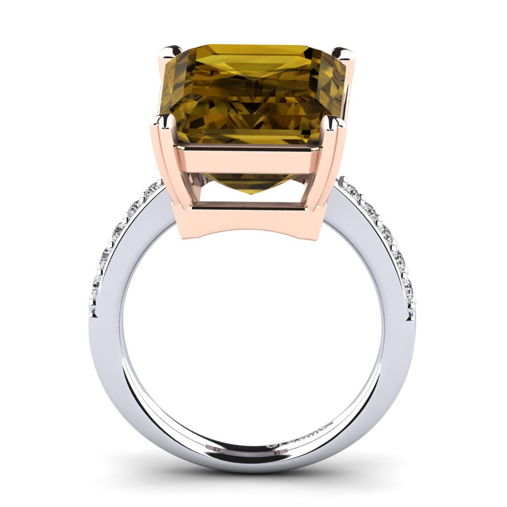 18k Oro Blanco / Rosa Anillo Darcie