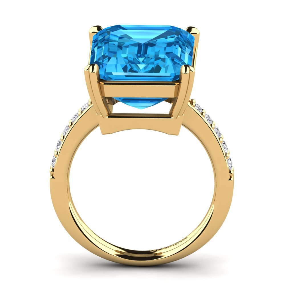 9ct Yellow Gold Blue Topaz Ring Darcie