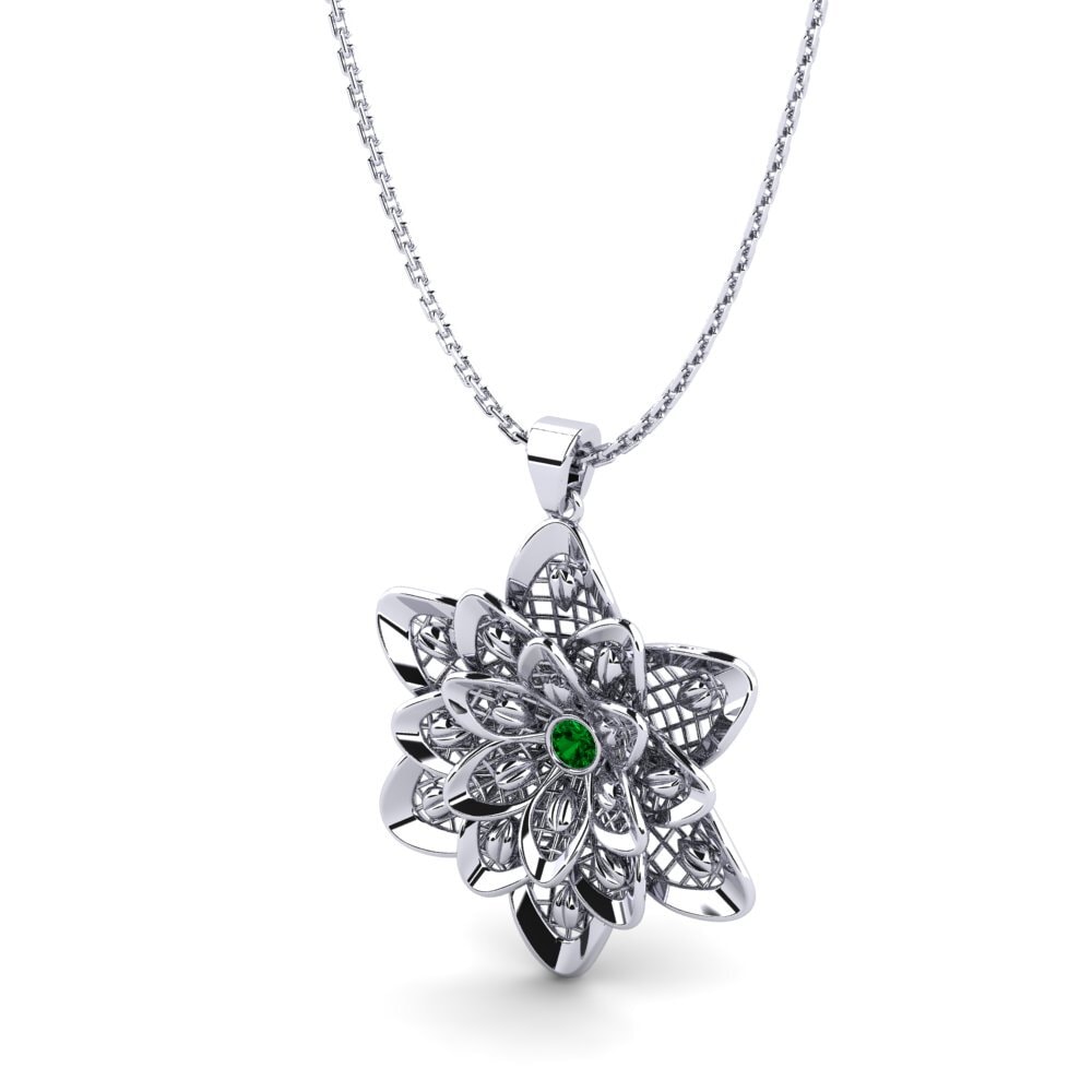 Plata 925 Circonita Verde Colgante de Mujer Darlas